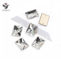 YANRUO 3250 All Sizes Clear Rectangle  Crystal Rhinestones Glass Stones Flat Back Sew-on Rhinestones for Clothes