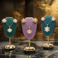 Wholesale Luxury High End Microfiber Elegant Metal Necklace Display Props for Jewelry Shop