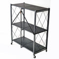 Easy Moving 3 Layers Folding Metal Storage Shelf