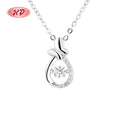 Sterling Silver Circle Pendant Necklaces Elegant Zircon-Crafted S925 Silver Drop Shape Necklace Wholesale Jewelry Accent