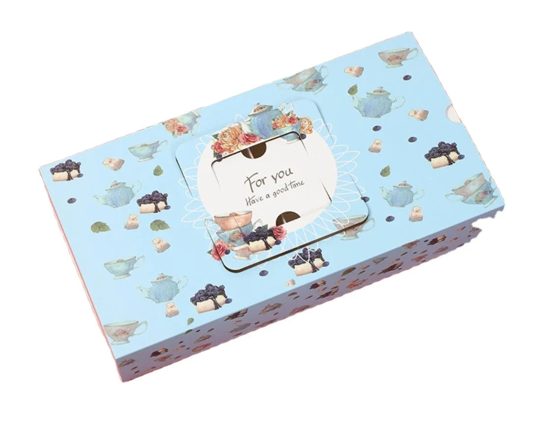 European Creative Puff Candy Portable Window Opening Corrugated Board Gift Box Embossing Matt Lamination UV Coating Recycled