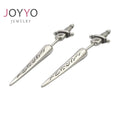 Trendy Personality Stainless Steel Sword Stud Earrings Screw Dangger for Men Women