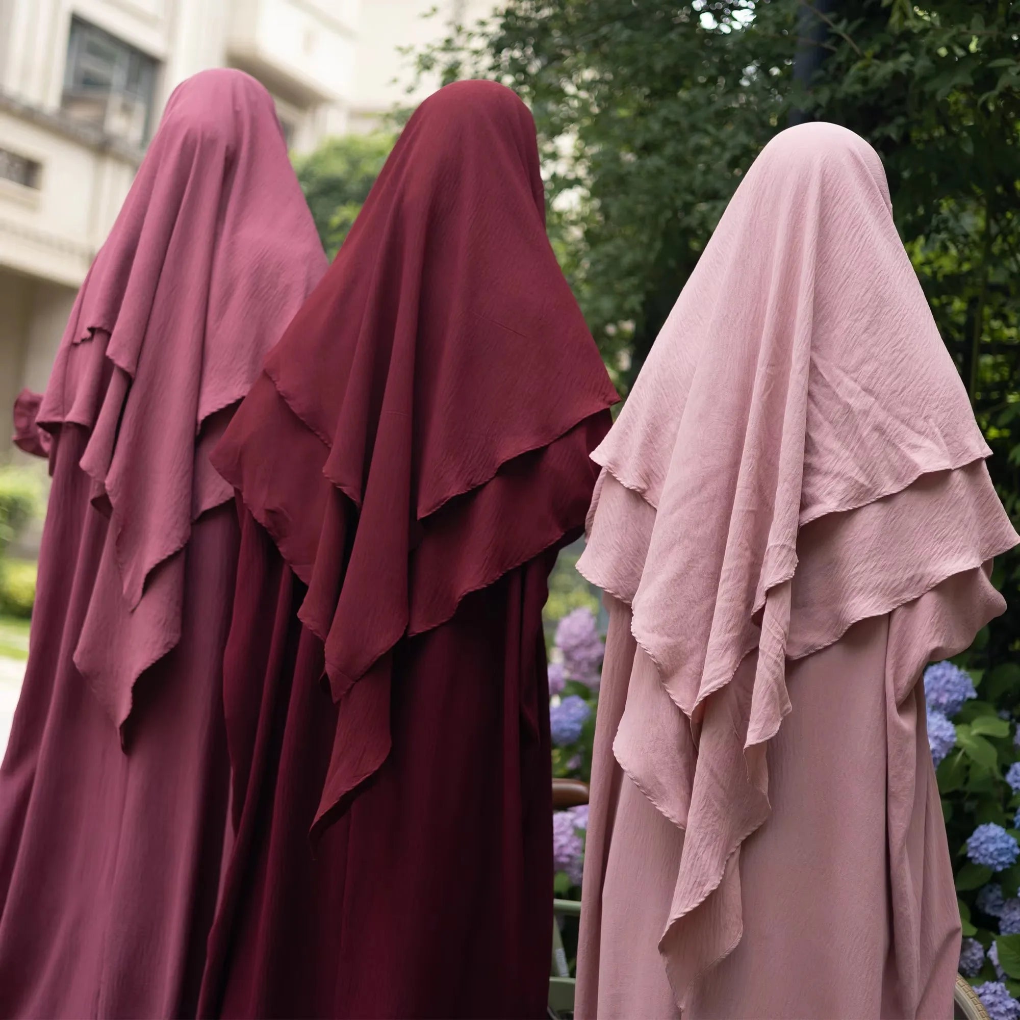 Abaya With 2 Layers Khimar Butterfly Crepe Jazz Material Women 2 Piece Set Abaya Muslim Clothing Jilb Hijab Prayer Dress