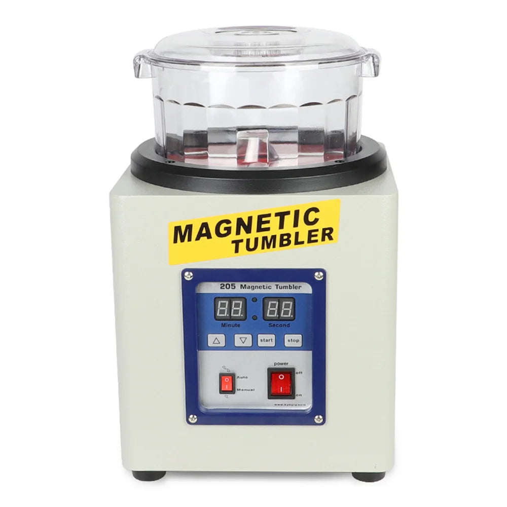 KT-205 Metal Deburring Chamfering Grinding Tools 800g Capacity Electric Magnetic Tumbler Jewelry Polisher Polishing Machine