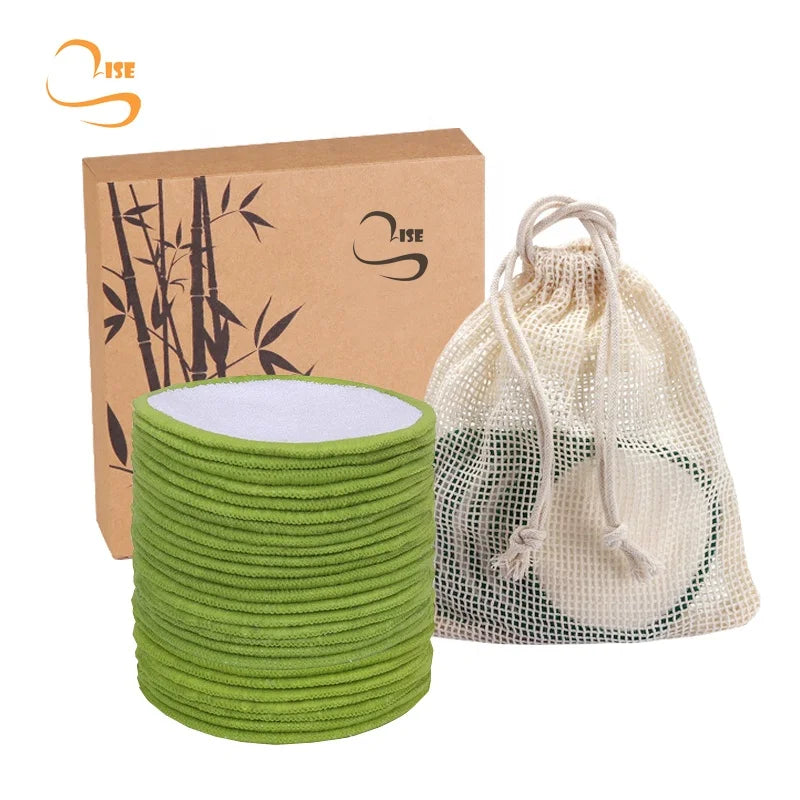 3.15"  Round Reusable Bamboo Terry Cosmetic Facial Pads Eco-friendly Soft Makeup Remover Pads Cleansing