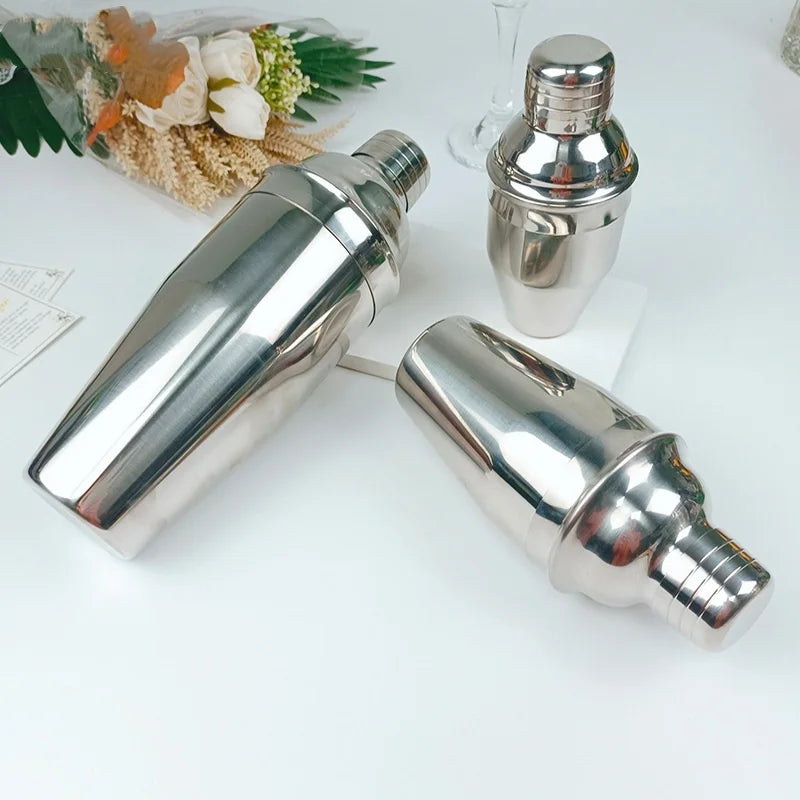 Stainless steel shaker cocktail shaker three-stage hand-cranked cocktail shaker home bar tool wholesale