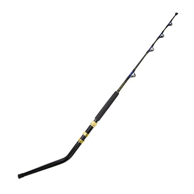 Heavy Boat Fishing Trolling Rod for Aluminum Butt 100-130LBS 4+1 Roller Guide Deep Sea Tuna Offshore Rod