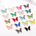 18*25mm 10pcs/bag 18K Gold butterfly Inlay Colorful Crystal Pendant Charm for Bracelets Necklace Jewelry Making  Accessories