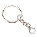 Factory Price 25mm Keyring Keychain Split Ring with Short Chain Polished Key Rings Women Men DIY Key Chains Accessories