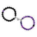 8 mm Stone Beads Heart Magnetic Elastic Tiger Eye for Couple Lover Bracelet ST256
