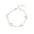 Fashion Adjustable 925 Sterling Silver love Shape Bracelet Trendy Letter Bracelet for Woman