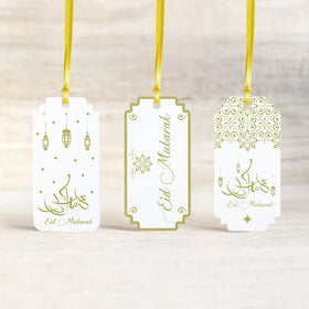 8Pcs EID Mubarak Gift Ramadan Card Paper Gold Letter Tag Count Down Advent Calendar Marker Muslim Party Supplies Decor