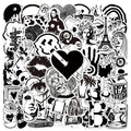 Newly 50pcs Cool Black and White Gothic Trendy Art Graffiti Random Sticker