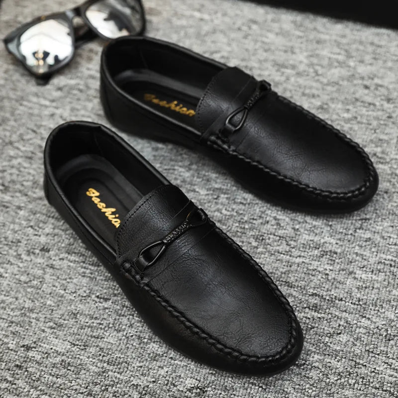 Cheap Wholesale Stock Pu Leather Men'S Loafers Mocassins Driving Shoes Slip-On Casual Shoes Boat Shoes for Men