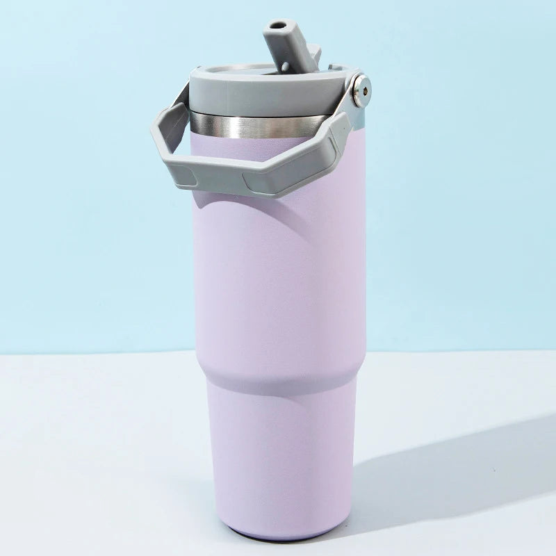 Wholesale Bulk Stainless Steel Travel Mugs 20oz/30oz Keep Hot/Cold Eco-Friendly Leak-Proof Straw Handle Business Office Cup