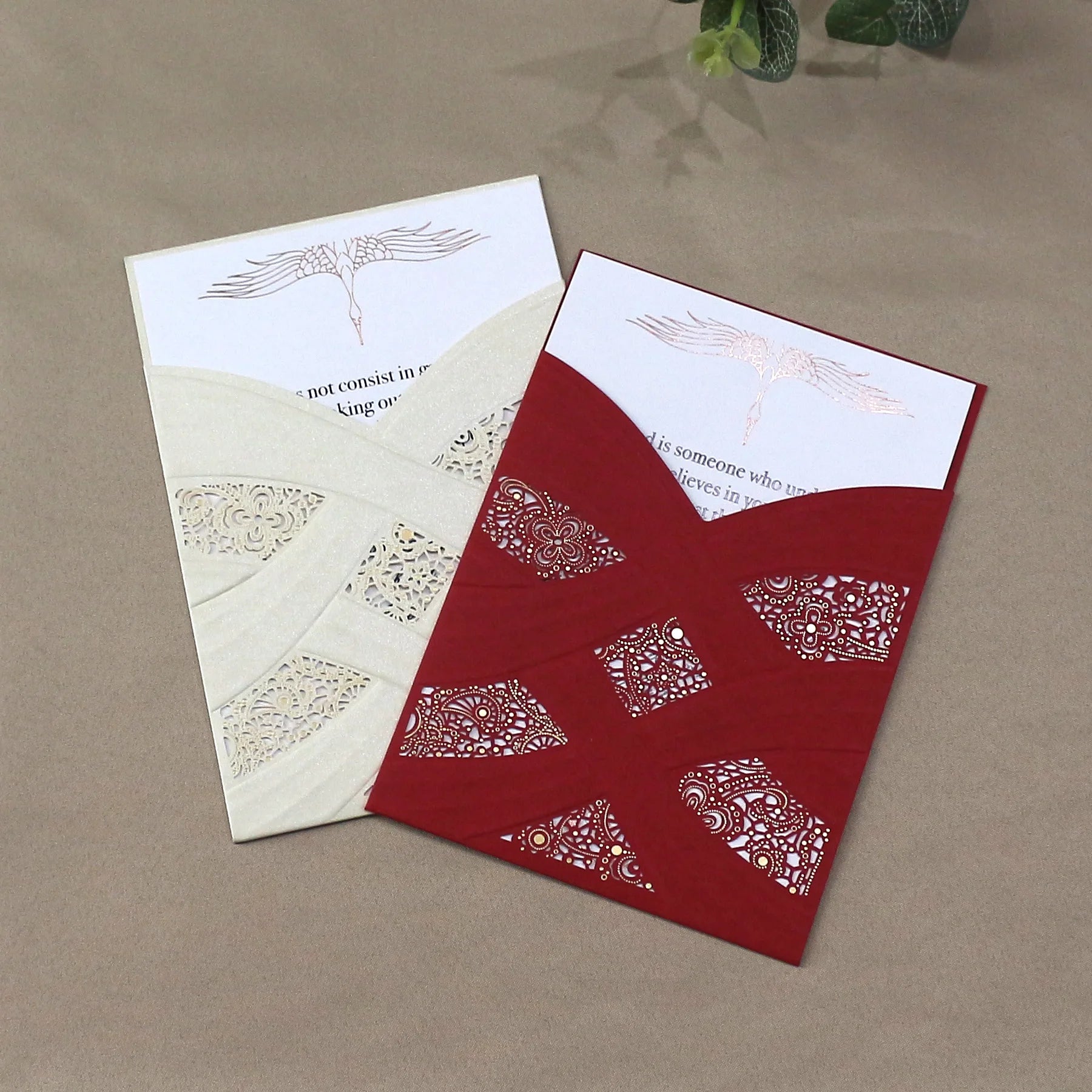 Custom Size Cutout Paper Pocket Wedding Invitation Valentine's Day Gift Free Design Greeting Card