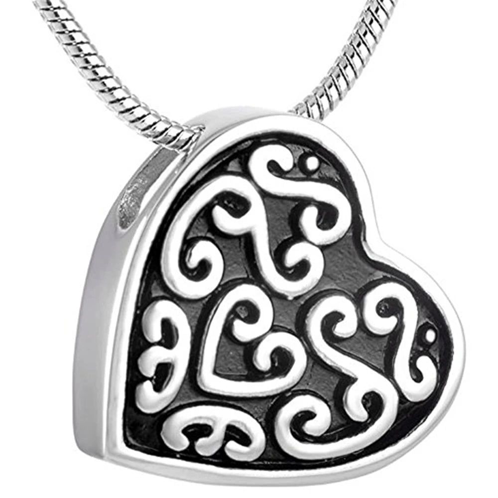 Urn Necklace Ashes Heart Cremation Ashes Memorial Keepsake Pendant Urn Stainless Steel Flower Heart Cemetery Ashes Urn Cremation