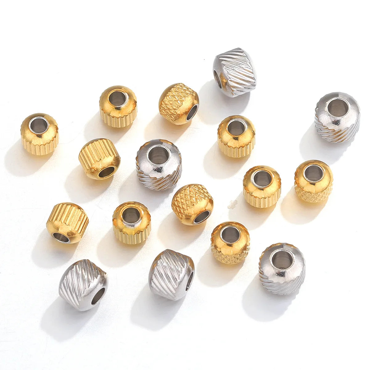 New Arrival Factory Price Irregular Concave Surface Stainless Steel Round Spacer Beads for Jewelry Making Supplies Wholesale