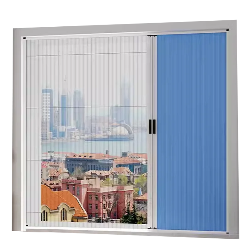 Modern Design Sunshade Mosquito Net Screen Window/Door Pleated Insect Screen Blackout Cellular Honeycomb Black Non Woven Fabric