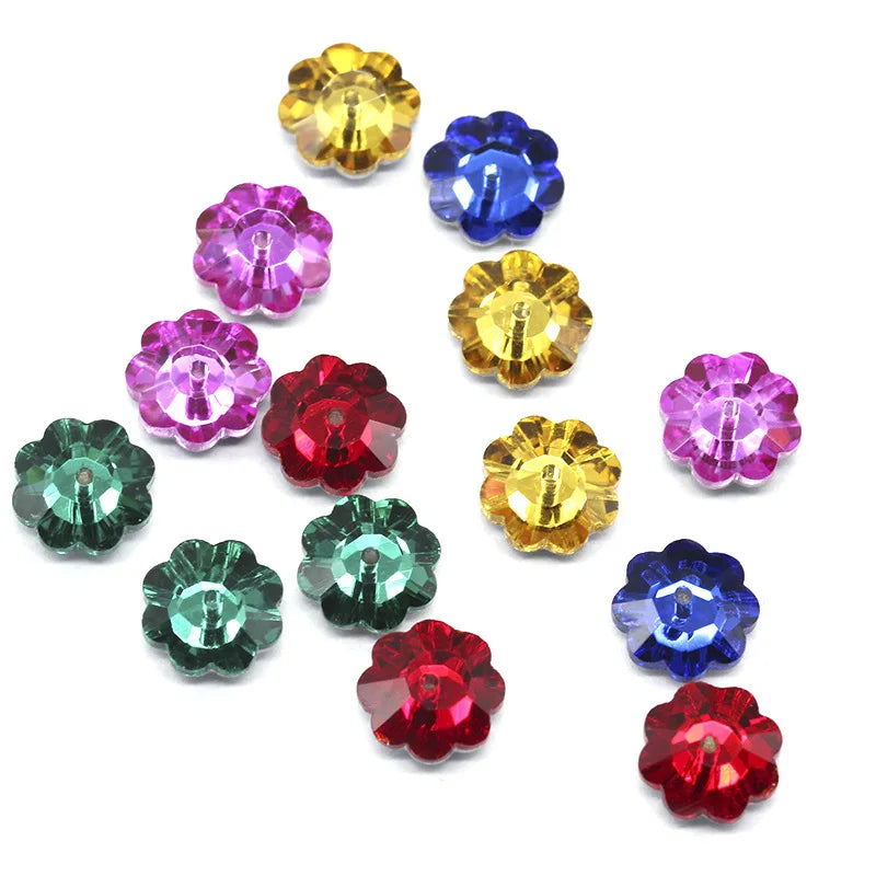 Mid-hole Rhinestone Crystal Glass Hand-sewn Flat Back Rhinestone
