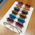 New Designer Unisex Custom Logo Golden Metal Frame Wholesale Rectangle Sunglasses Women Man