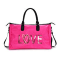Fashion Women Short-distance Travel Bag Letter Love Sports Fitness Gym Bag Portable Lady Weekend Duffle Bag