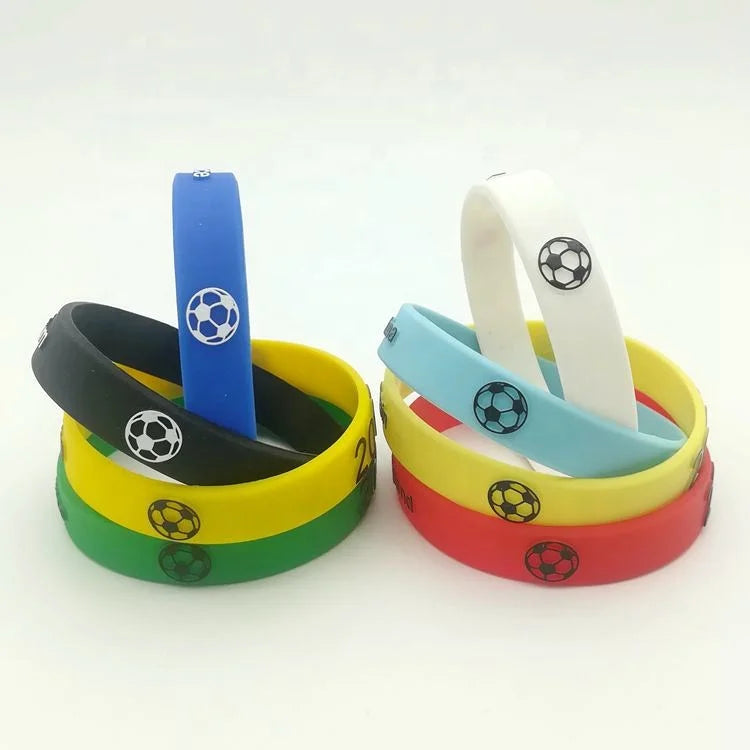 Bulk Custom Football Basketball Personal Engraving White Customizable Silicone Bracelet