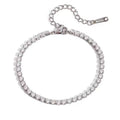 Fine Jewelry Simple Classic Silver Color Stainless Steel Cubic Zirconia Tennis Bracelet Trendy Jewelry for Women Girls