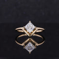 Starsgem 10k Yellow Gold Moissanite Jewelry Princess Cut  Engagement Moissanite Ring