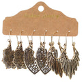 Wholesale Fan Shape Flower Charm 3 Pairs a Set Enamel Earrings Elegant Women Jewelry China Manufacturer Supplier