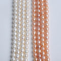 Hot Sale Wholesale Price  8-9mm White/ Pink Color  Freshwater Rice Pearl Strand  Pearls for Bag  Making Jewelry Accessories