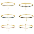 2.0mm Cubic Zirconia CZ Adjustable 14K Gold Plated Bracelets Fine Jewelry 925 Sterling Silver Tennis Bracelet for Women
