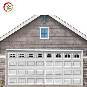 Modern Electric Steel Single Car Garage Door Brown Overhead Sectional Porta Finished Surface