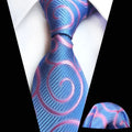 8cm Silk Tie Set Green  Floral Striped Jacquard Pocket Square Necktie Set