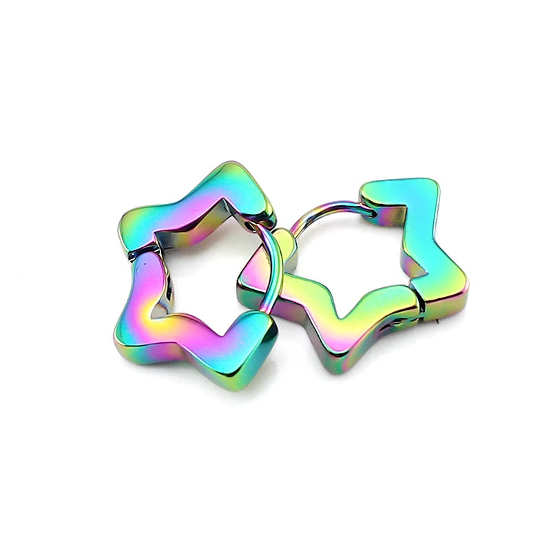 New Fashion Earrings Punk Simple Colorful Earring Star Purple Earring for Ladies Gifts Wholesale