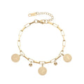 Wholesale Gold Stainless Steel Chain Bracelet Heart Shaped Shell Pendant Bracelet