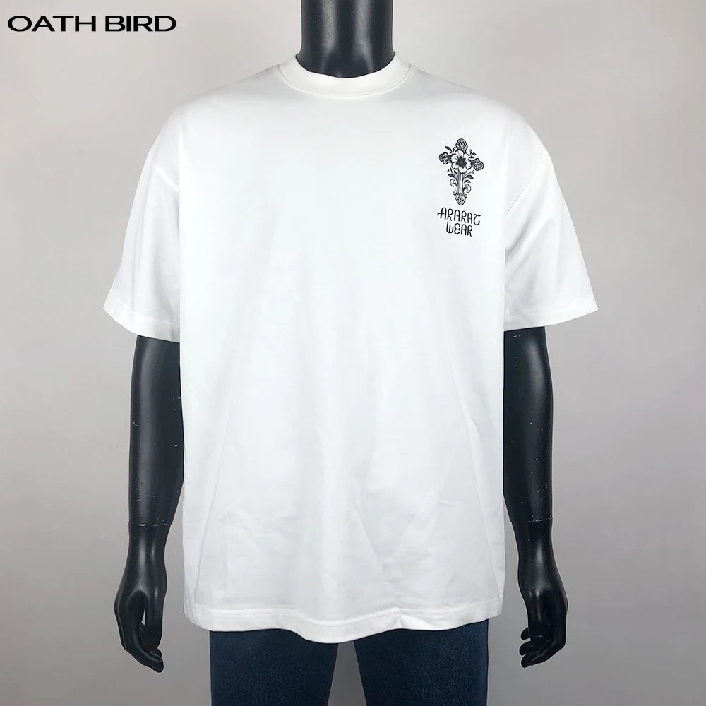 100% Cotton 300gsm Oversized Dropped Shoulder Heavyweight T-Shirt Custom 3D Puff Screen Printing Logo Men's Streetwear T Shirts