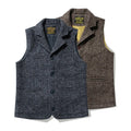 Vintage Winter Warm Vest Coat Turndown Collar Woolen Vest Wool Suit Vest for Gentle Men