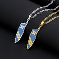 Manufacturer Enameled Stainless Steel Silver 18K Gold Plated Charm Necklaces Enamel Aruba Flag Map Pendant Necklace