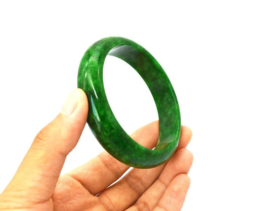 Hot Sale Luxury Love Green Enamel Jadeite Bracelets Bangles Charms Women Jade Bangle Natural Burma