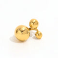 High End 18K PVD Gold Plated Gradient 3 Bead Open Ring Stainless Steel Ring for Women Trendy Jewelry