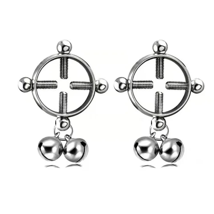 Wholesale Stainless Steel Non Piercing Nipple Ring Bell Screw Adjustable Nipple Piercing Jewelry