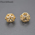 New Design Anti Rust 18K Gold Plated CZ Pave Barrel Heart Shape Spacer Beads for DIY Woman Jewelry Bracelet Making