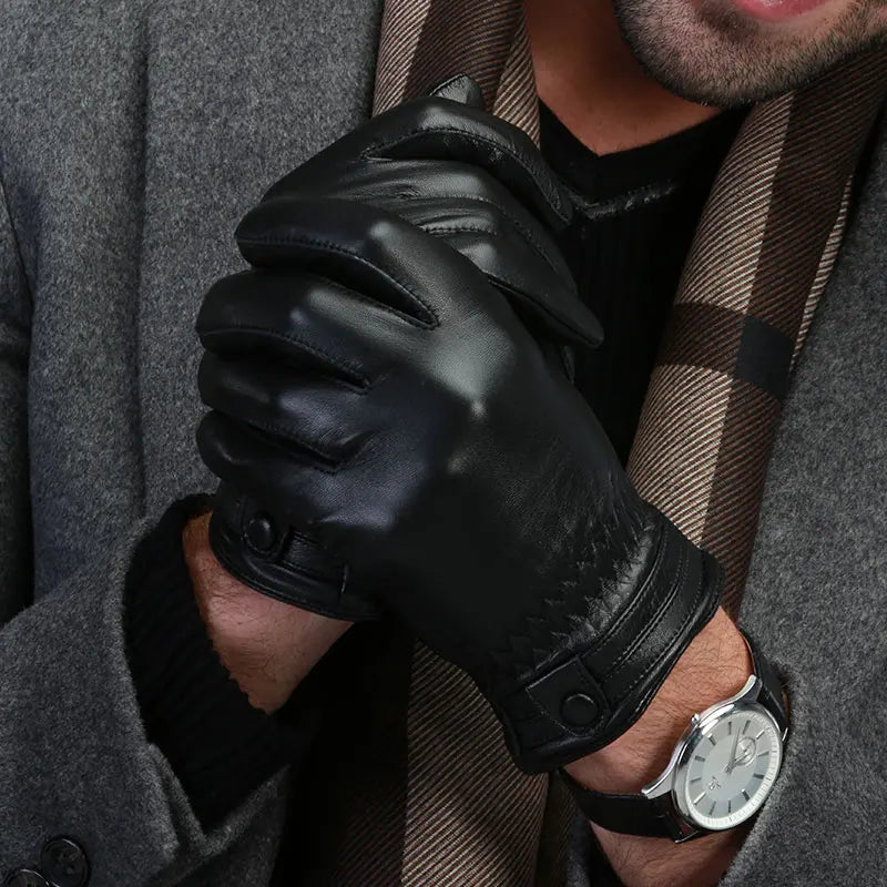 Fashion Genuine Leather Motorbike Sheepskin Gloves