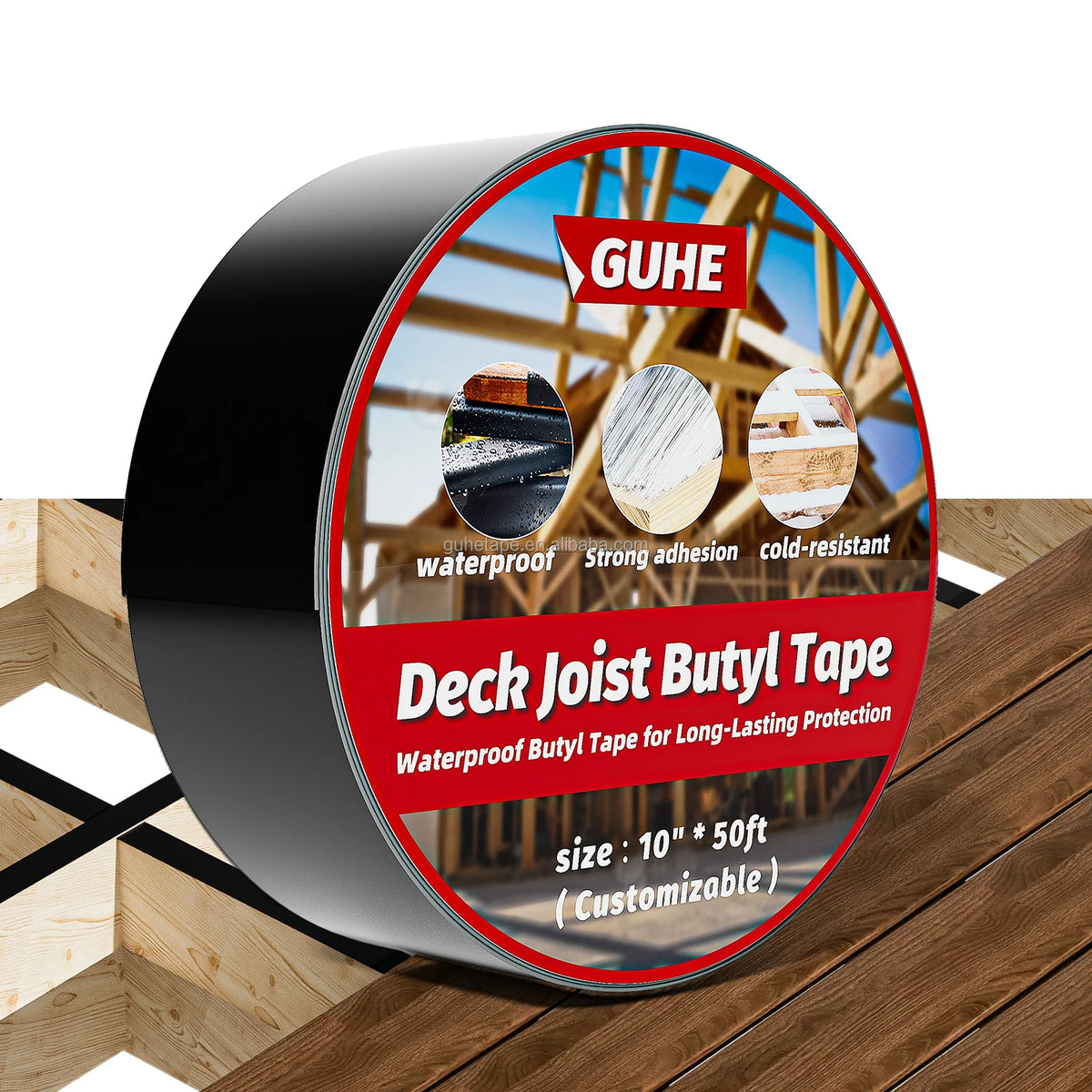 Deck Joist Tape White 4" X50' MicroSealant UV Stable RV Roof Seal Repair Mending Aluminium Foil Butyl Rubber Tape