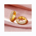 2024 Copper Gold Plated Earrings Hip-Hop Style Buckle Ring for Women