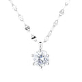 ACME 925 Sterling Silver Classic Necklace Summer Fashion Chain Choker Jewelry Single Large Zircon Pendant Necklace for Women