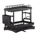 Professional Kitchen Storage Rack Double Tiers Folding Dish Drying Drainage Rack for Tableware Bowls Cups Dryer Storage Holders