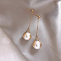 Silver Needle French Temperament Long Tassel Pearl Earrings New Fashion Female Stud Earrings