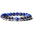 Charm Microscope Beads Men Bracelet Natural 8 mm Tiger Eye Hematite Stone Beads Bracelet ST146